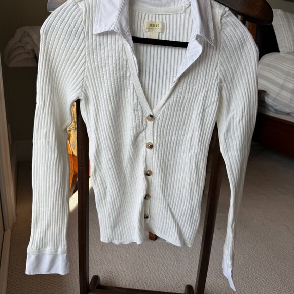 Maeve Layered Ribbed Cardigan Sweater - Picture 3 of 6